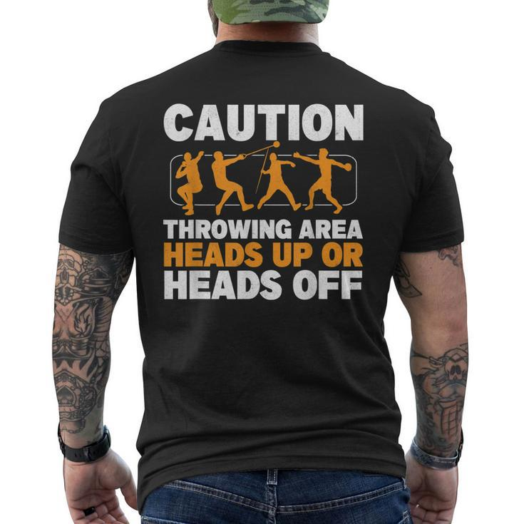 Caution Throwing Area Shot Put Track And Field Thrower Men's Back Print T-shirt
