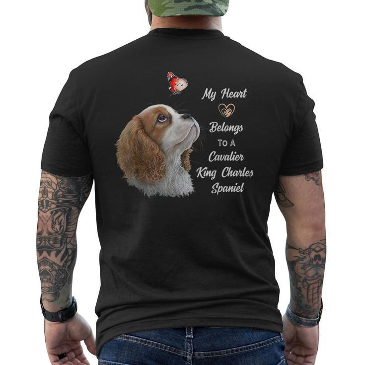 Cavalier King Charles Spaniel Dog Mom Dad Men's Back Print T-shirt