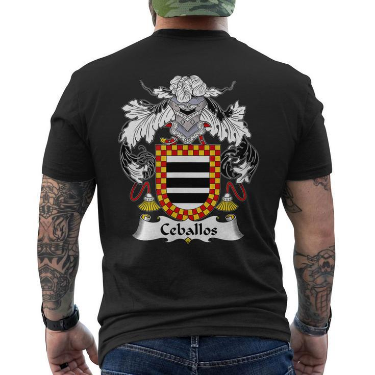 Ceballos Coat Of Arms Family Crest Mens Back Print T-shirt