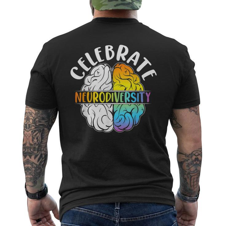Celebrate Neurodiversity Mental Health Autism Awareness Men's Back Print T-shirt