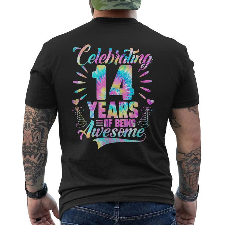 Celebrating 14 Year Of Being Awesome With Tie-Dye Graphic Men's Back Print T-shirt