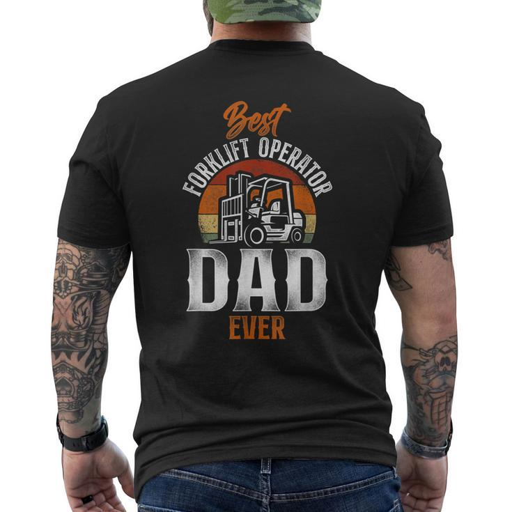 Certified Forklift Truck Operator Dad Father Retro Vintage Men's T-shirt Back Print