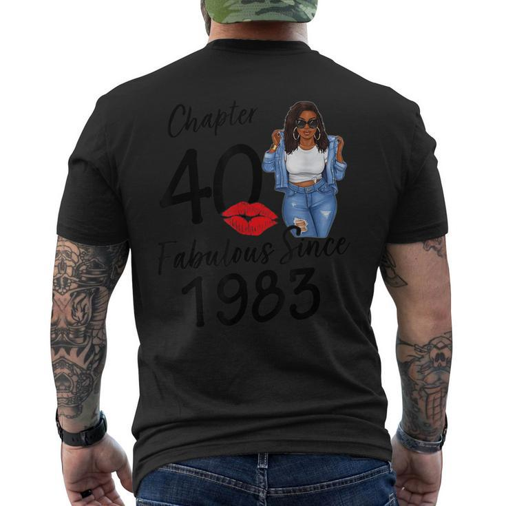 Chapter 40 Fabulous Since 1983 Black Girl Birthday Queen Men's Back Print T-shirt