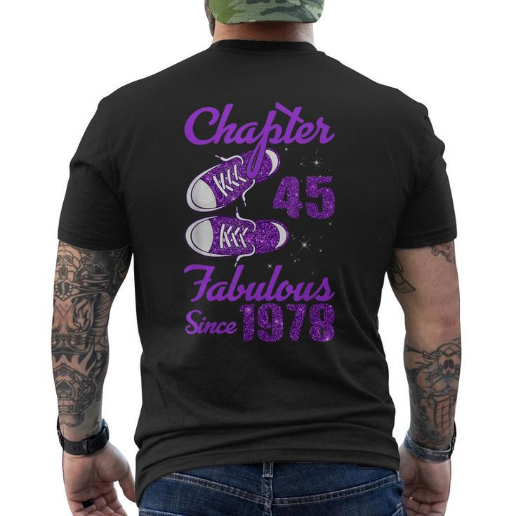 Chapter 45 Fabulous Since 1978 Purple 45Th Birthday Men's Back Print T-shirt
