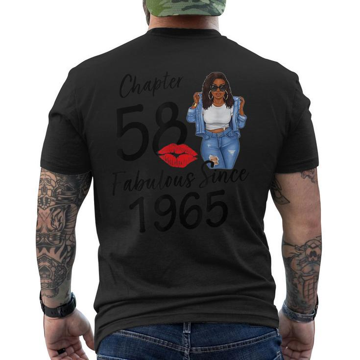 Chapter 58 Fabulous Since 1965 Black Girl Birthday Queen Men's Back Print T-shirt