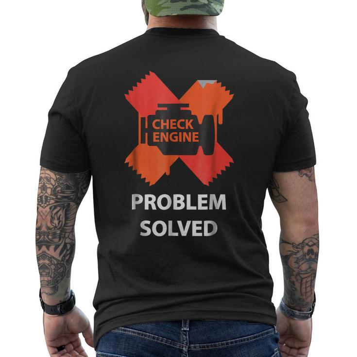 Check Engine Light  | Funny Mechanic Mens Back Print T-shirt