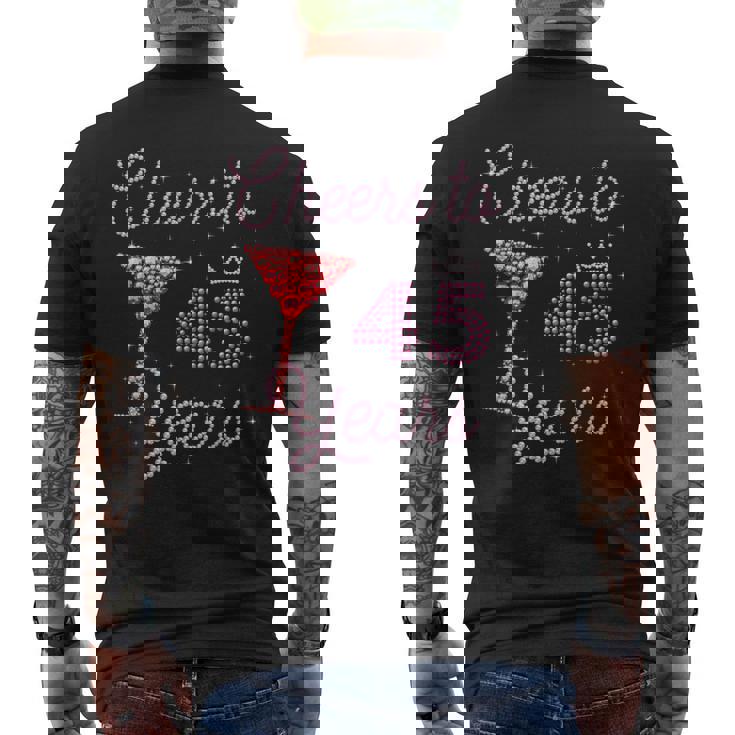 Cheers To 45 Years 45Th Birthday 45 Years Old Bday Men's Back Print T-shirt