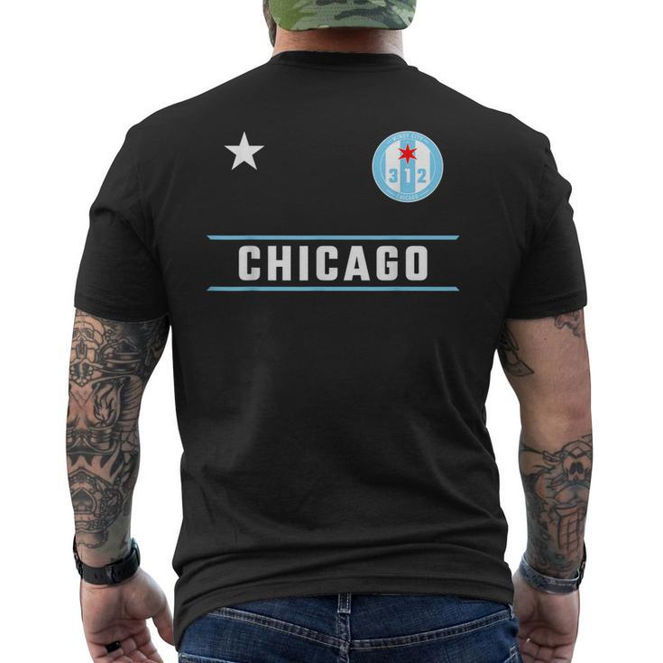 Chicago Windy City er Badge With Iconic 312 Area Code Men's Back Print T-shirt