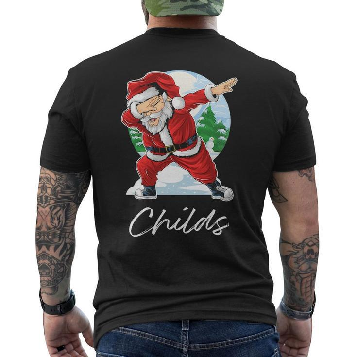 Childs Name Gift Santa Childs Mens Back Print T-shirt
