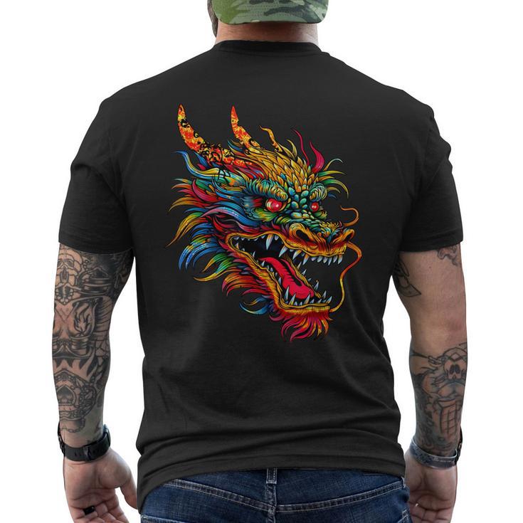 Chinese Dragon - Japanese Dragon Men's Back Print T-shirt | Mazezy