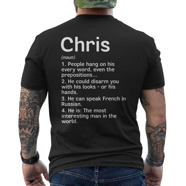 Chris Name Definition Meaning Interesting Men's T-shirt Back Print