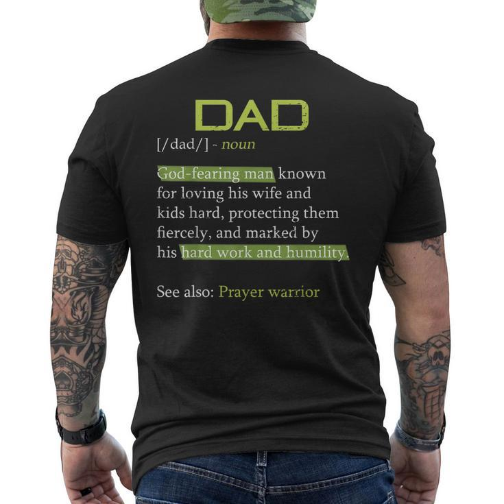 Christian Dad Definition God Religious Roman Catholic Father Men's Back Print T-shirt