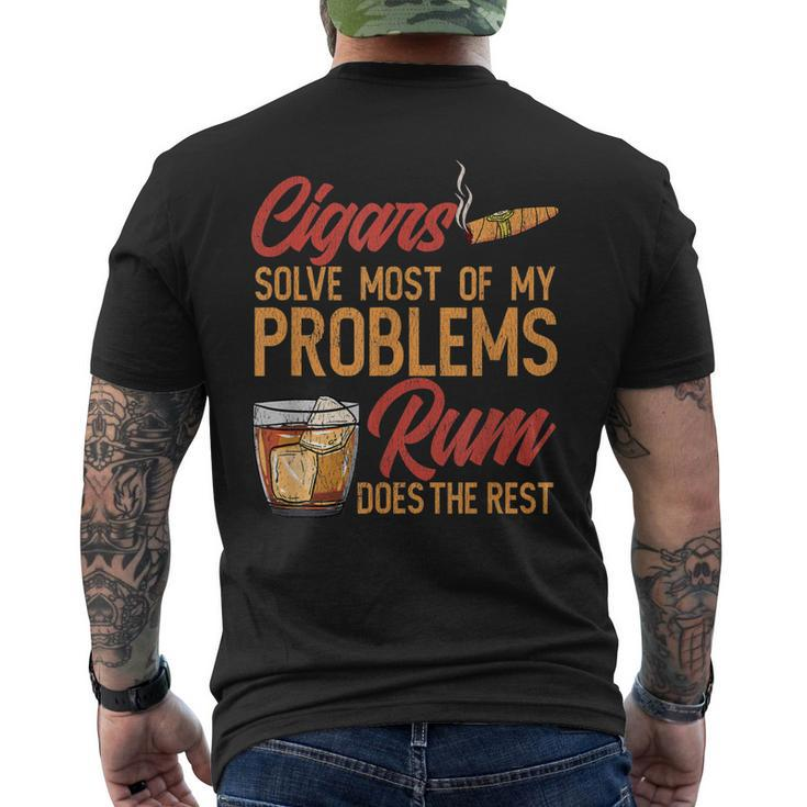 Mens Cigar And Rum Lovers I Cuban Cigar Men's Back Print T-shirt