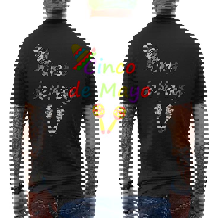 Cinco De Mayo Sombrero Mexico Taco Fiesta Mexican Food Salsa Men's Back Print T-shirt