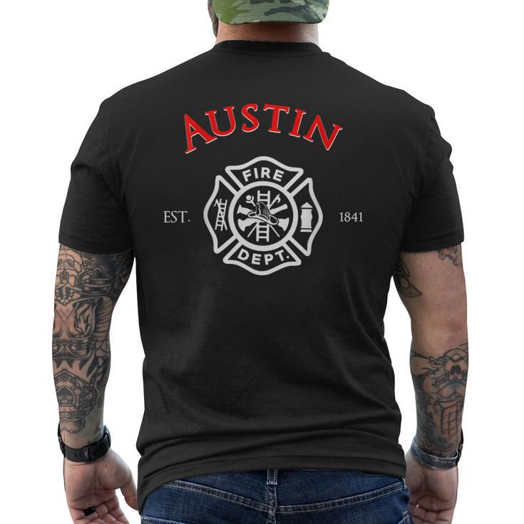 City Of Austin Fire Rescue Texas Firefighter Duty Men's T-shirt Back Print