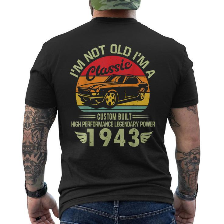 Im Classic Car 80Th Birthday 80 Year Old Born In 1943 Men's Back Print T-shirt