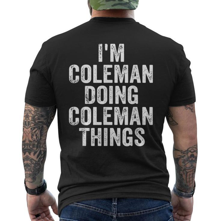 Mens Im Coleman Doing Coleman Things Personalized Name Men's T-shirt Back Print