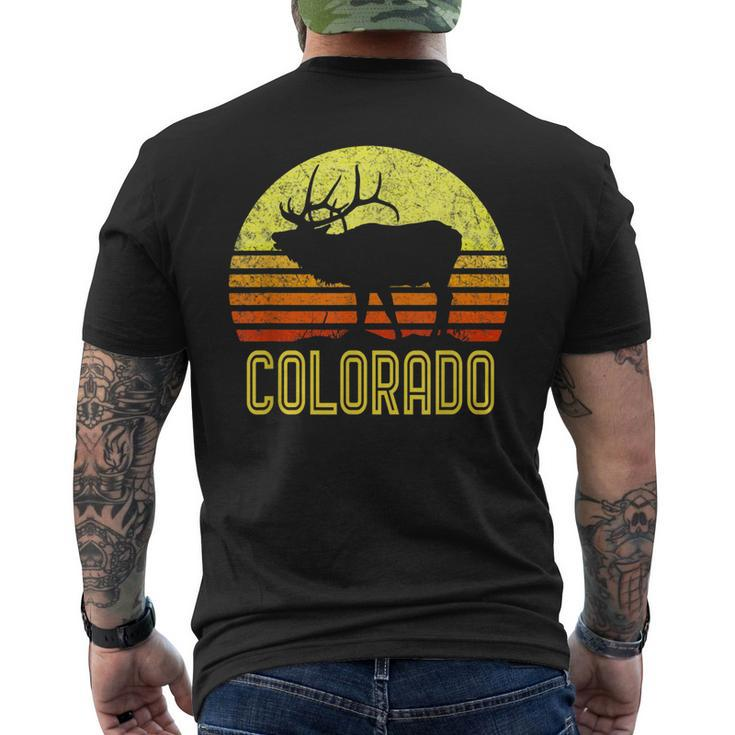 Colorado Elk Hunter Dad Vintage Retro Sun Bow Hunting Men's T-shirt Back Print