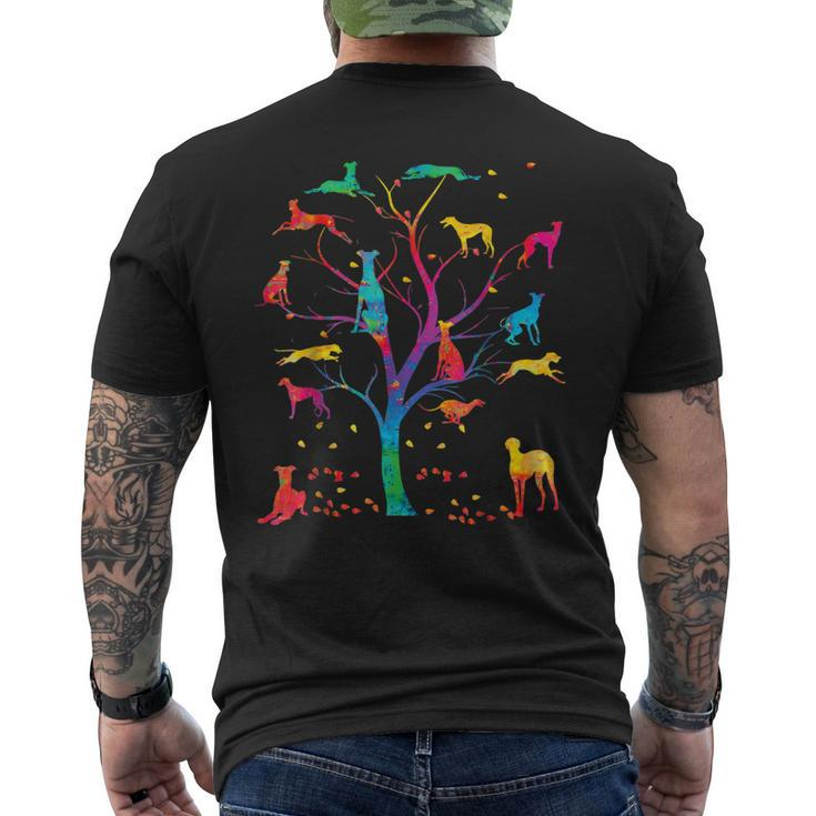 Colored Greyhound Tree Colorful Greyhound Mom Dad Mens Back Print T-shirt