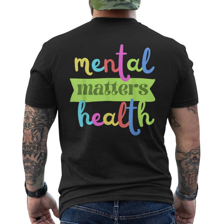 Colorful Vintage Mental Health Matters Quote For Support Men's Back Print T-shirt