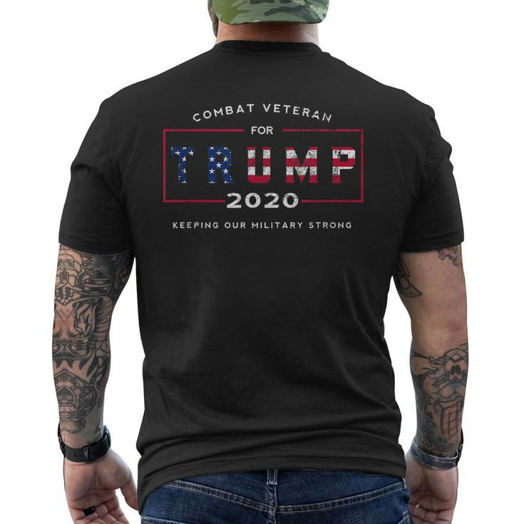 Combat Veteran For Trump 2020 Keep Our Military Strong Men's Back Print T-shirt