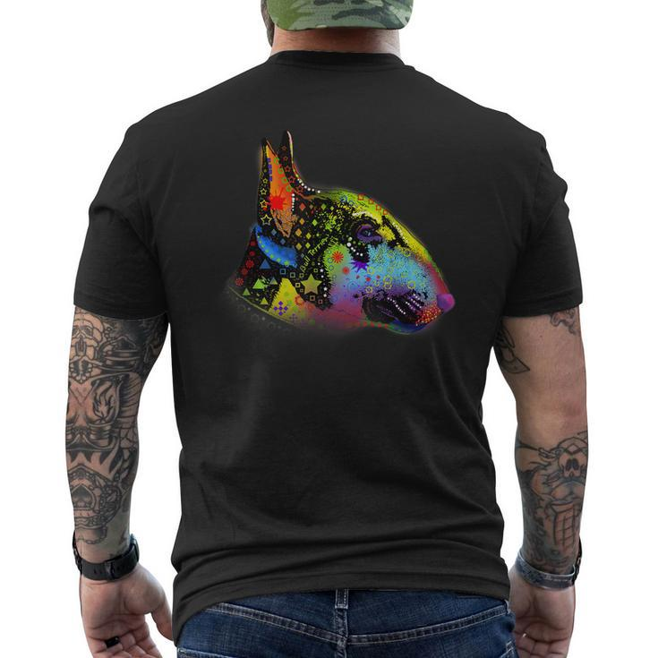 Cool Bull Terrier Hippie Style  Mens Back Print T-shirt