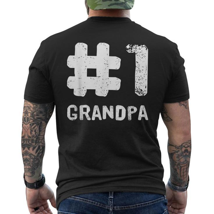 Cool Grandfather Number 1 Grandpa Granddad Men's Back Print T-shirt