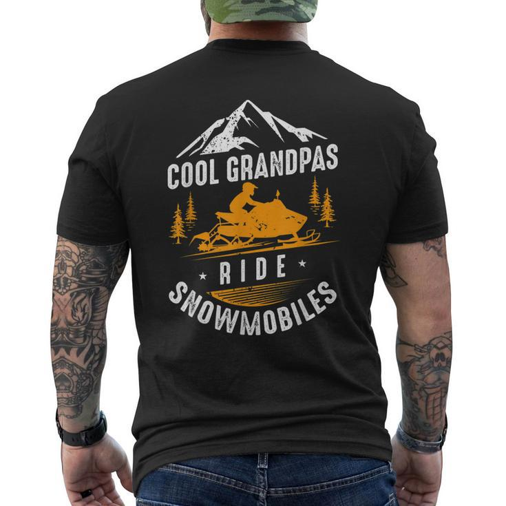 Cool Grandpas Ride Snowmobiles Snowmobile Dad Grandpa Men's Back Print T-shirt