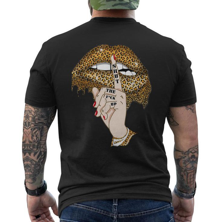 Cool Leopard Lips Shut The Fuck Up Lgbt Pride Month Men's Back Print T-shirt