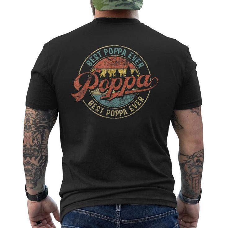 Cool Poppa Fathers Day Retro Best Poppa Ever Gift For Mens Mens Back Print T-shirt