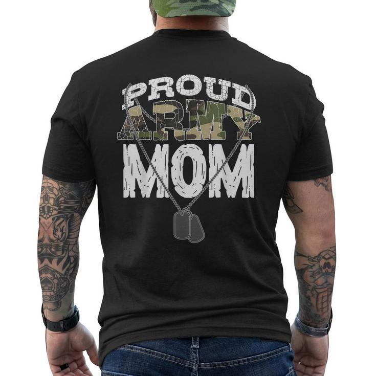 Cool Proud Army Mom | Funny Mommies Military Camouflage Gift Mens Back Print T-shirt