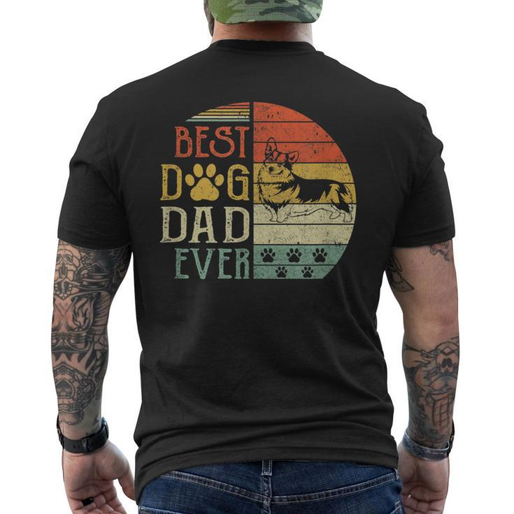 Corgi Best Dog Dad Ever Vintage Fathers Day Retro Men's T-shirt Back Print
