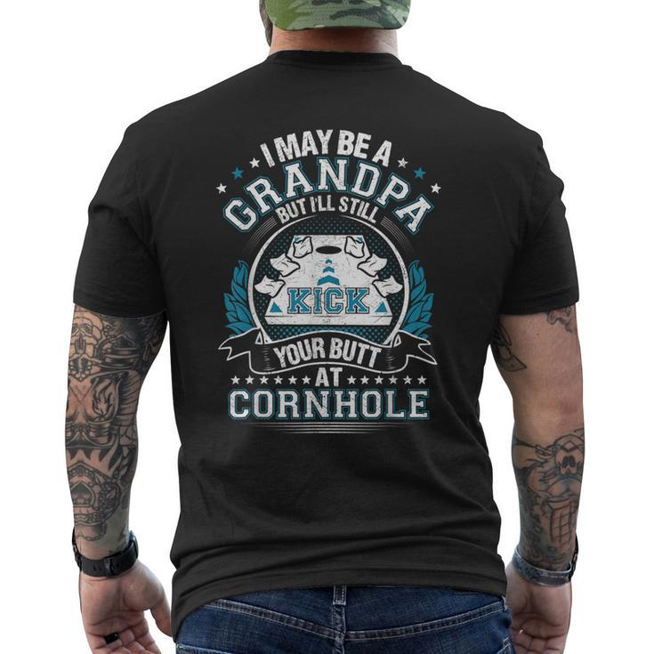 Cornhole Grandpa Corn Hole Men's Back Print T-shirt