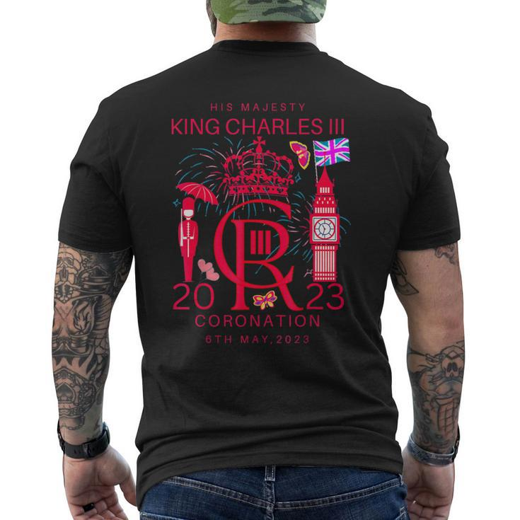 Cr Iii King Coronation May 2023 Royal Family British Flag  Mens Back Print T-shirt