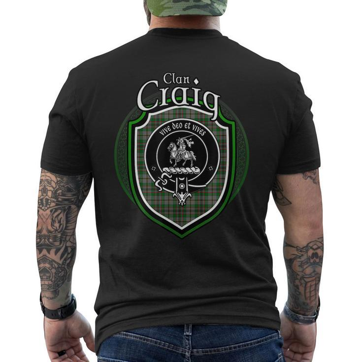 Craig Clan Crest | Scottish Clan Craig Family Crest Badge Mens Back Print T-shirt