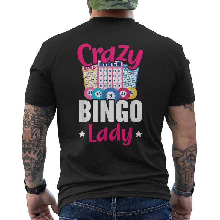 Crazy Bingo Lady Grandma Grandmother Granny Grandparents Day Mens Back Print T-shirt