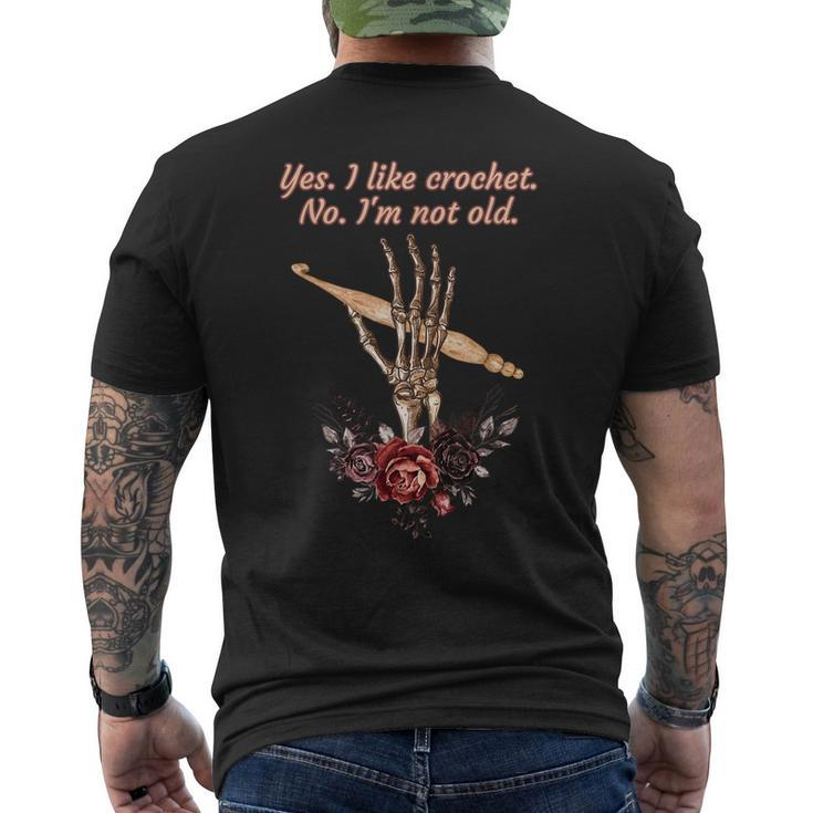 Crochet Alternative Goth Dark Fiber Arts Men's Back Print T-shirt