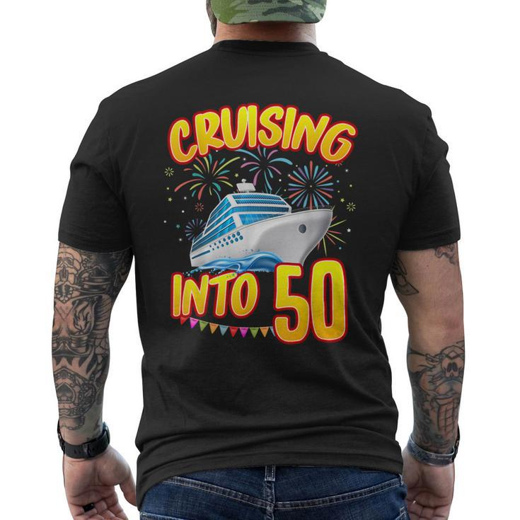 Cruising Into 50 Year Old Birthday Cruise 50Th B-Day Crew Men's Back Print T-shirt