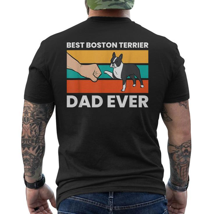 Cute Boston Terrier Best Boston Terrier Dad Ever Men's Back Print T-shirt