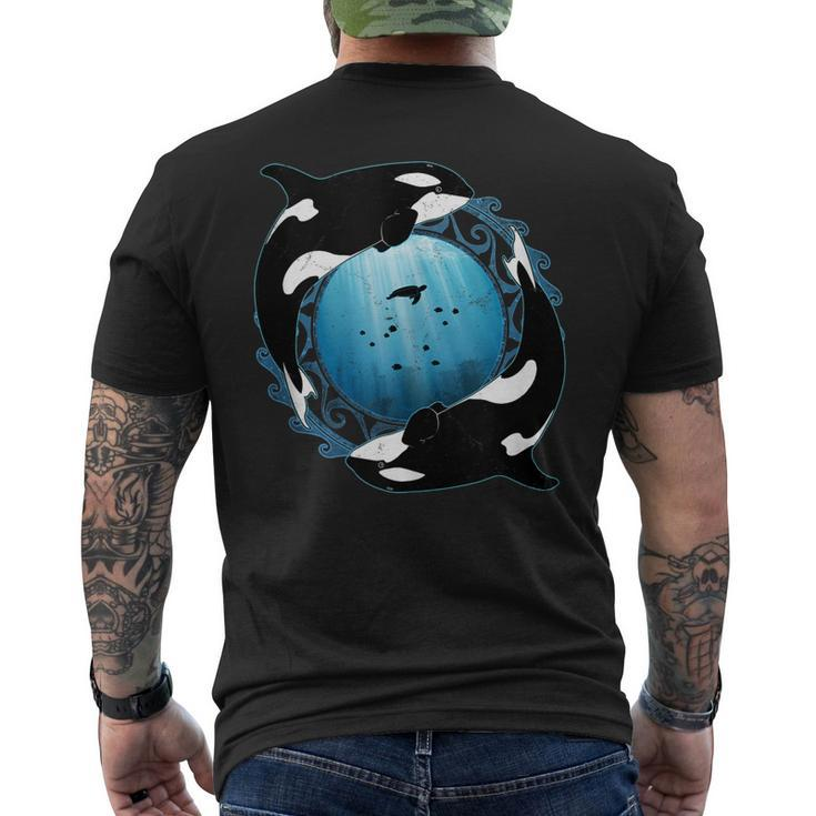 Cute Orca Twin Orcas Men's Back Print T-shirt