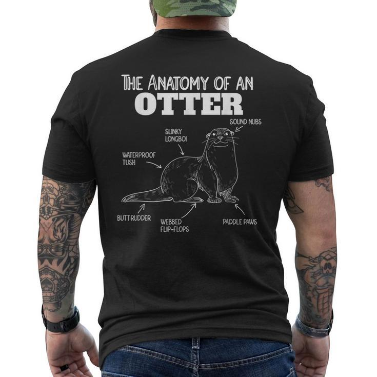 Cute Otter Explanation Anatomy Of An Otter Men's Back Print T-shirt