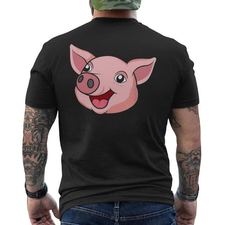 Cute Pig Face Farm Adorable Pink Piglet Lover Farmer Men's T-shirt Back Print