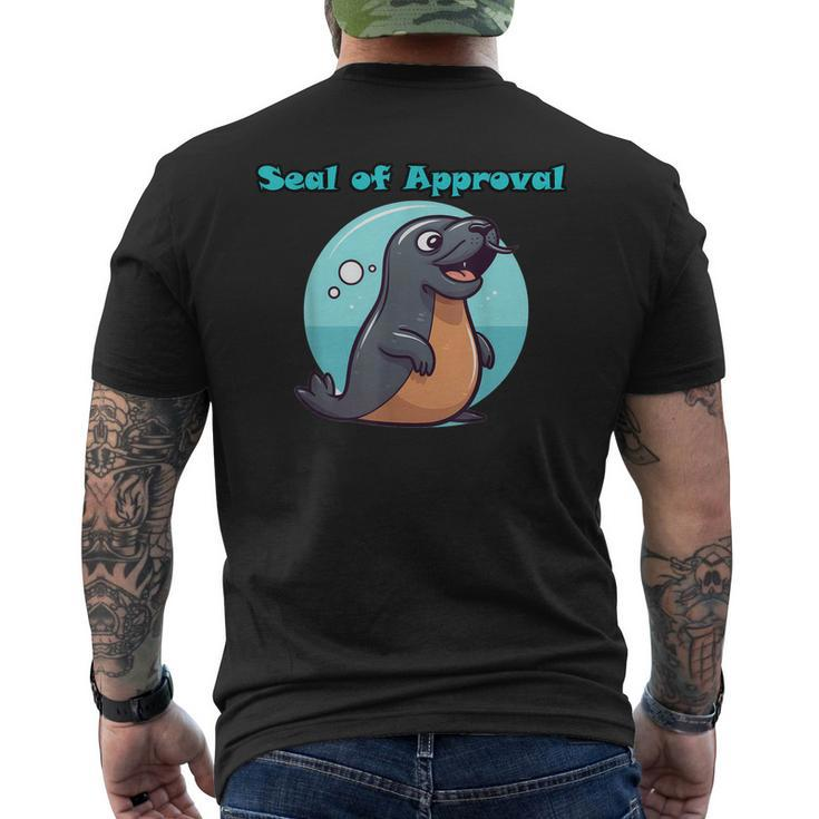 Cute Seal Of Approval Men's Back Print T-shirt