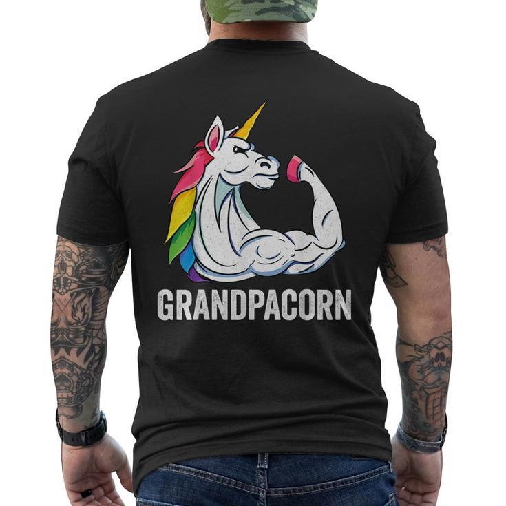 Cute Unicorn Grandpa Girl Birthday Party Apparel Grandpacorn Men's Back Print T-shirt