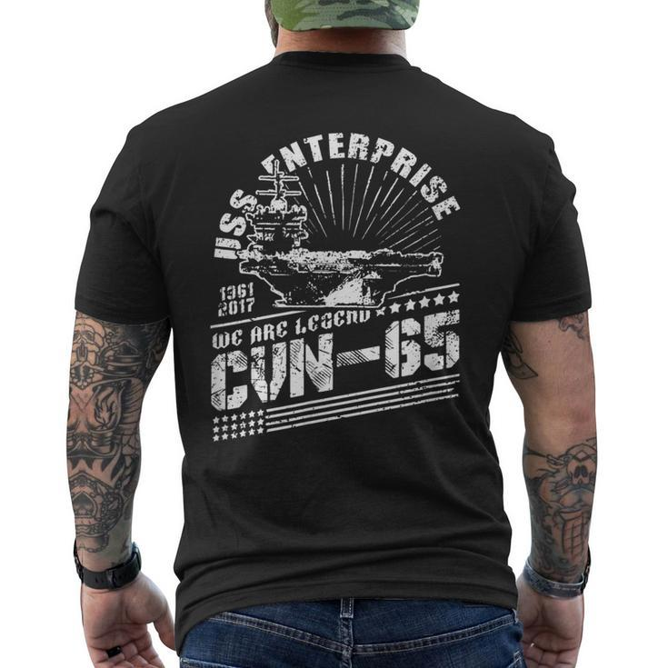Cvn65 Uss Enterprise Aircraft Carrier Navy Cvn-65 Men's T-shirt Back Print