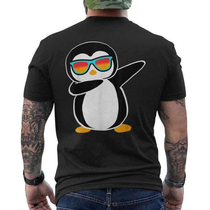 Dabbing Penguin Cute Animal Birthday Party Men's Back Print T-shirt