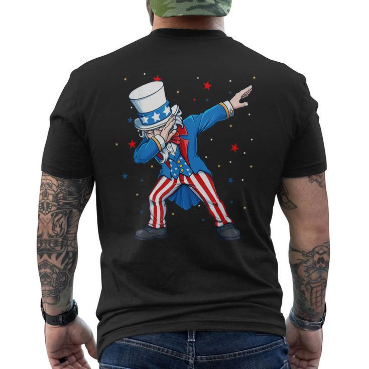 Dabbing Uncle Sam  4Th Of July Kids Boys Men Mens Back Print T-shirt