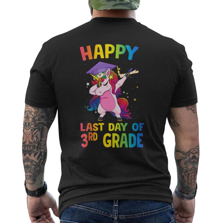 Dabbing Unicorn Happy Last Day Of 3Rd Grade Graduate Shirts Men's Back Print T-shirt