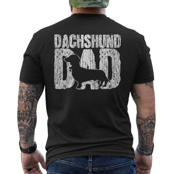 Dachshund Dad Wiener Father Fathers Day Vintage Men's T-shirt Back Print