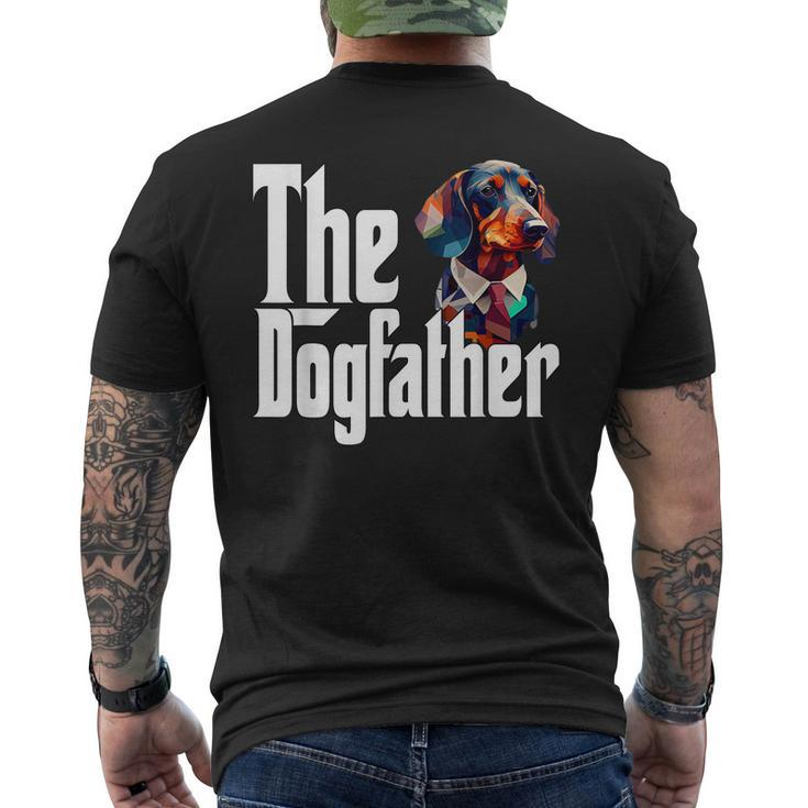 Dachshund Dog Dad Dogfather Dogs Daddy Father Mens Back Print T-shirt